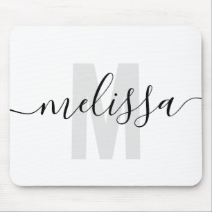 Modern enkel Monogram Handskrift Namn Musmatta
