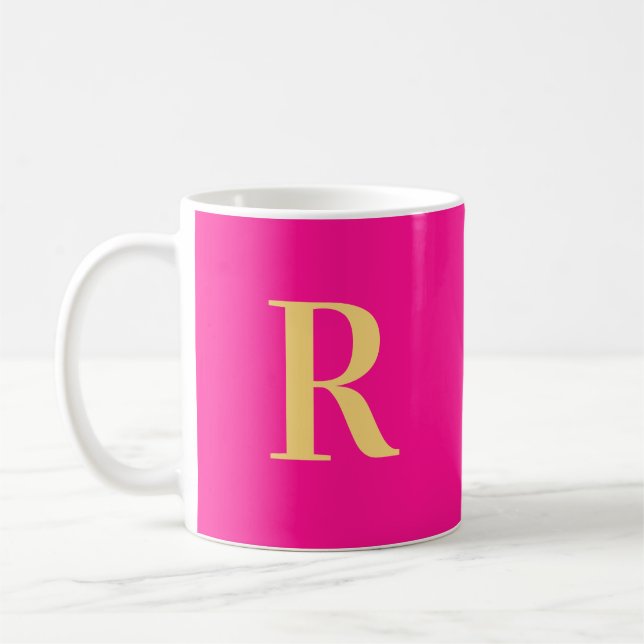 Modern enkel monogram kaffemugg (Vänster)
