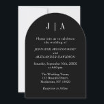 Modern enkel monogram par svarta och vita Namn Inbjudningar<br><div class="desc">Ett minimalistiskt monogram namn-mönster.</div>