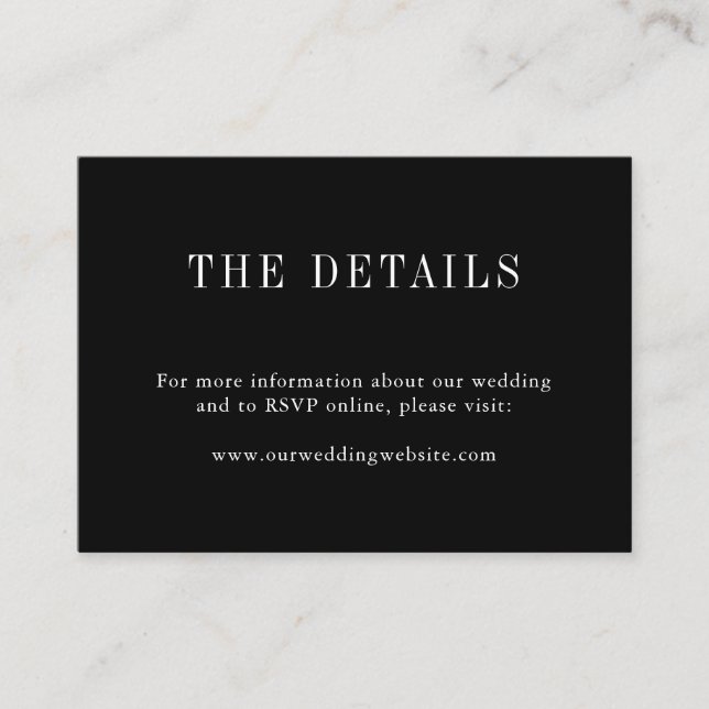 Modern enkel monogram par svarta och vita Namn Tilläggskort (Framsida)