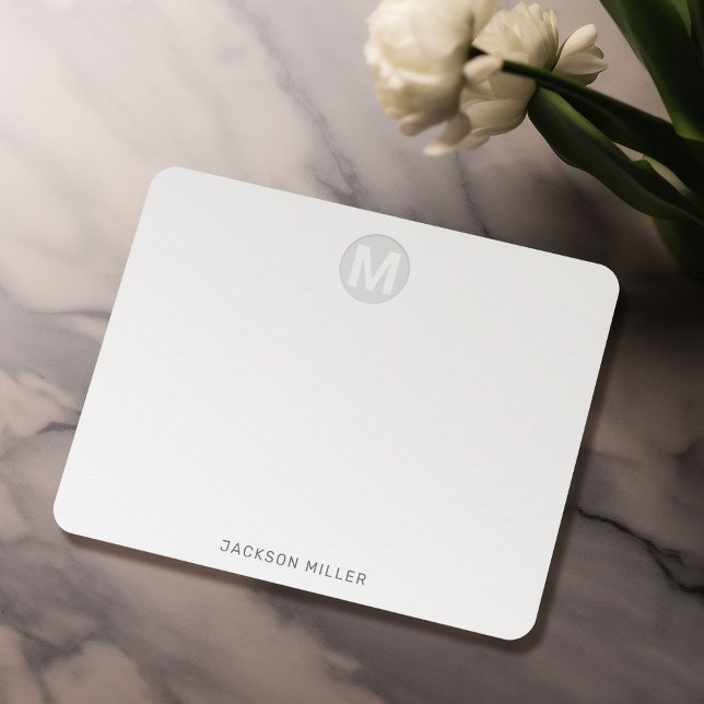 Modern enkel monogram Personlig Stationery Anteckningskort (Modern Simple Monogram Personalized Stationery Note Card)
