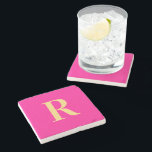 Modern enkel monogram stenunderlägg<br><div class="desc">Detta är en enkel, modern monogramdesign för personligen. Denna snyggt är i rörelse mot shock rosa/ fuchsia med snyggt- typografi. Det är perfekt för en personlig eller idealisk gåva för dig själv. Lägg bara till det första brev genom att skriva in det i textrutan för att anpassa det. Om du...</div>
