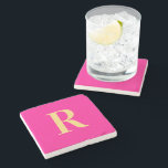 Modern enkel monogram stenunderlägg<br><div class="desc">Detta är en enkel, modern monogramdesign för personligen. Denna snyggt är i rörelse mot shock rosa/ fuchsia med snyggt- typografi. Det är perfekt för en personlig eller idealisk gåva för dig själv. Lägg bara till det första brev genom att skriva in det i textrutan för att anpassa det. Om du...</div>