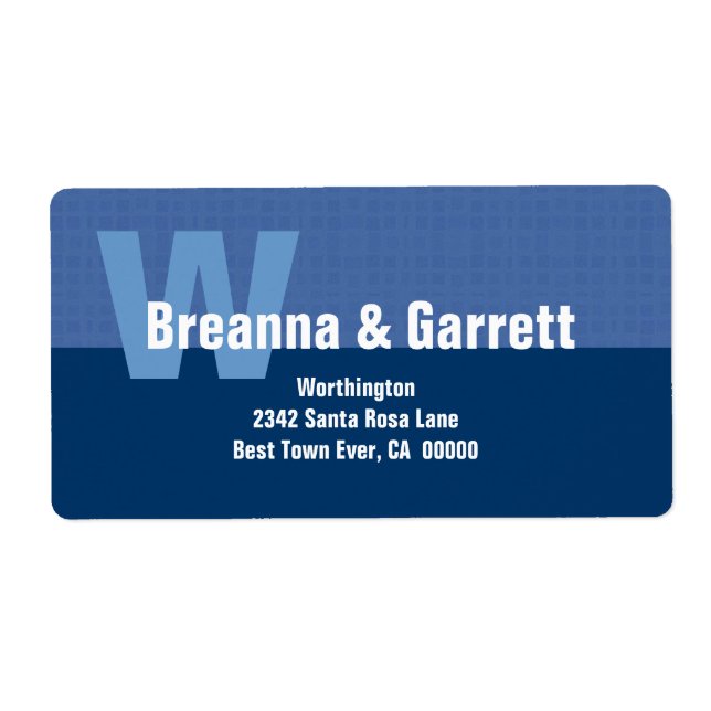 Modern enkel Monogram Stil Hues av Blue 03 Fraktsedel (Framsidan)