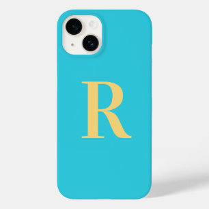 Modern enkel monogram Teal Aqua