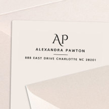 Modern enkel monogramReturadress