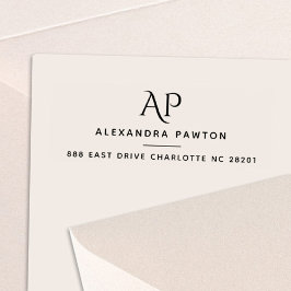 Modern enkel monogramReturadress Självfärgande Stämpel