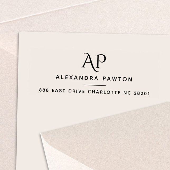 Modern enkel monogramReturadress Självfärgande Stämpel (Skapare uppladdad)