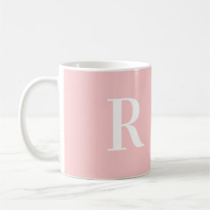 Modern enkel monogramRosa Kaffemugg
