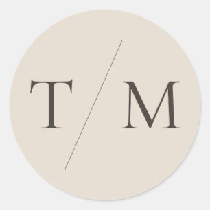 Modern enkel monogramsblandning och matchning av B Runt Klistermärke
