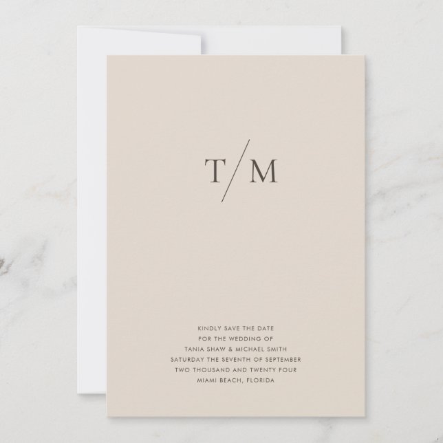 Modern enkel monogramsblandning och matchning av B Spara Datumet (Framsida)