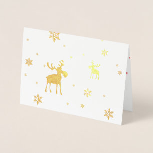 Modern enkel Moose Snöflingor Foil Greeting Card Folierat Kort