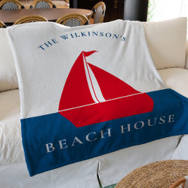 Modern enkel nautiska personligens sommarhem fleecefilt