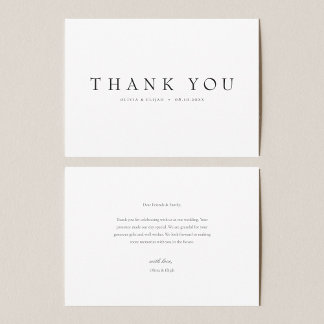 Modern enkel notering för foto Bröllop W Tack Kort