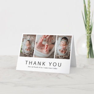 Modern enkel nyfödd foto Collage Baby Shower Tack Kort