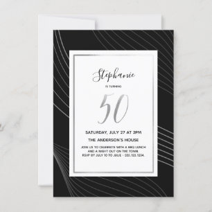 Modern, enkel och Elegant 50:e Födelsedagsfestens Inbjudningar