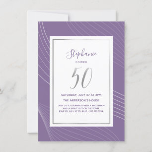 Modern, enkel och Elegant 50:e Födelsedagsfestens Inbjudningar