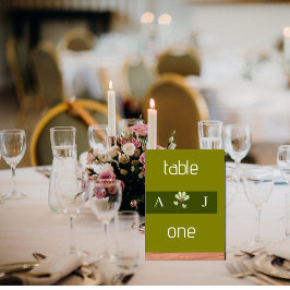 Modern enkel Oliv grönt Bröllop-Bordsnummer Bordsnummer