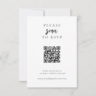 Modern enkel Online QR-kod Bröllop OSA Kort