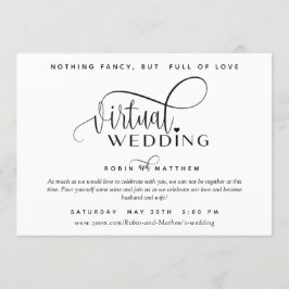Modern enkel Online Virtuella Bröllop Inbjudningar