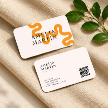 modern enkel orange touch företags kort
