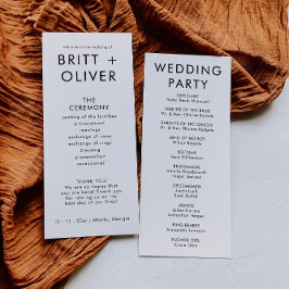 Modern enkel ordning för Bröllopsprogram av händel