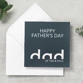 Modern Enkel Pappa Design med Barn Barn Namn Kort