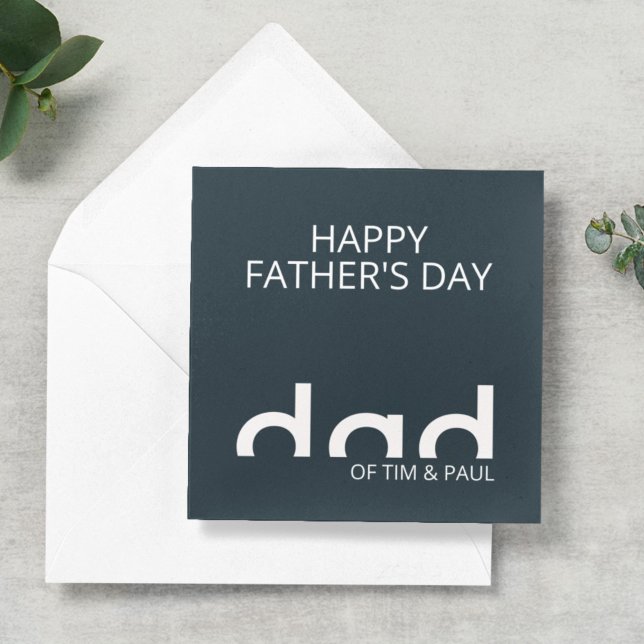 Modern Enkel Pappa Design med Barn Barn Namn Kort (Skapare uppladdad)