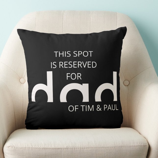 Modern enkel Pappa-design med barnbarn Namn Kudde (dad throw pillow)