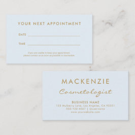 Modern enkel Pastel Blue Salon Tidsbeställning Kort