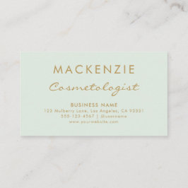 Modern enkel Pastel-Grönt Salon Tidsbeställning Kort