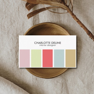 Modern enkel Pastel Stripe Insida Designer Visitkort
