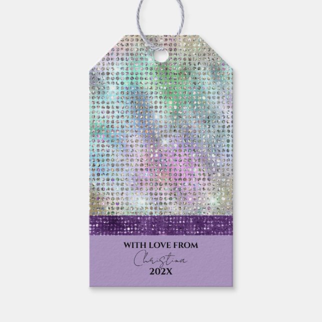 Modern enkel pastellLila Rosa Presentetikett (Framsidan)