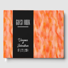 Modern enkel Peach Bröllop-gäst bok