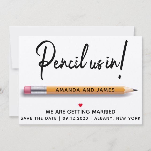 Modern enkel penna i kartong spara datumet (Framsida)