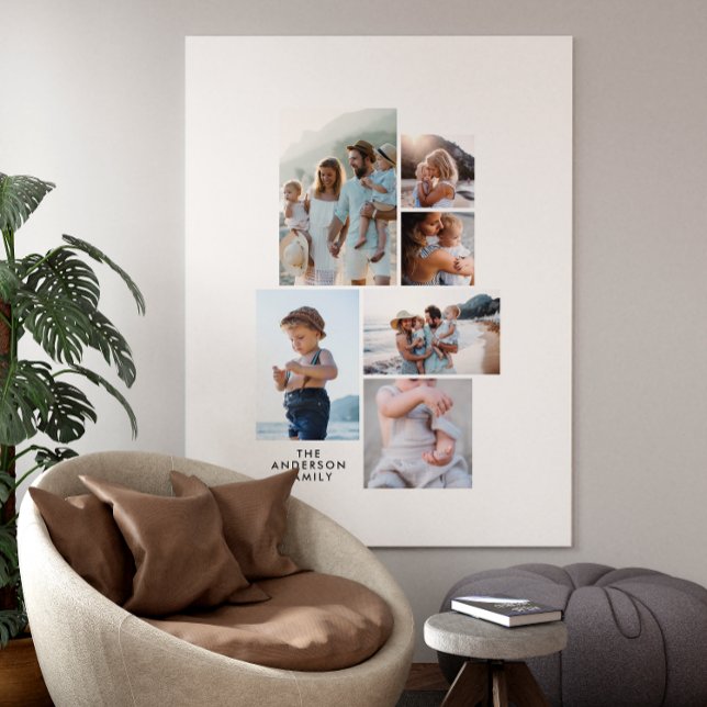 Modern enkel personlig, familj 5 foto canvastryck (Skapare uppladdad)