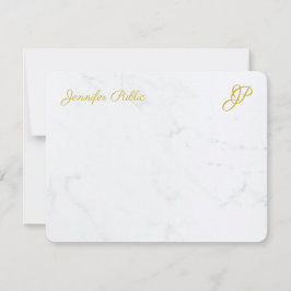 Modern enkel Personlig för Guld-skript Anteckningskort