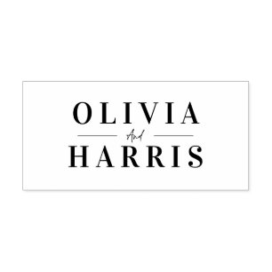 Modern enkel personlig par självfärgande stämpel