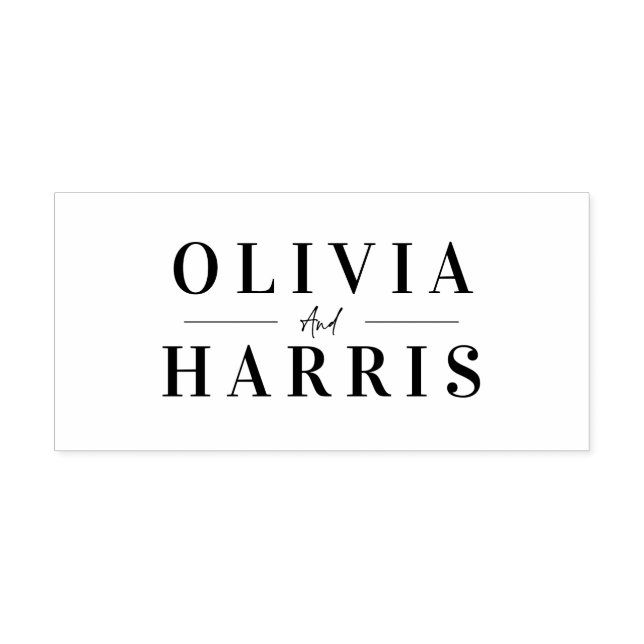 Modern enkel personlig par självfärgande stämpel (Design)