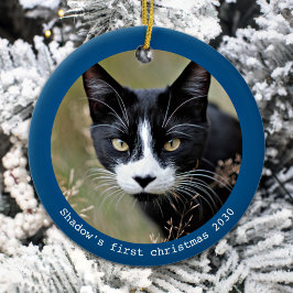 Modern enkel Personlig Pet Cat Photo jul Julgransprydnad Keramik