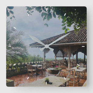 Modern enkel Photo Mint Simple Loely Gift Fyrkantig Klocka