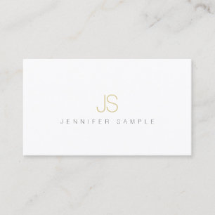 Modern Enkel Professionell Elegant Guldmonogram Visitkort