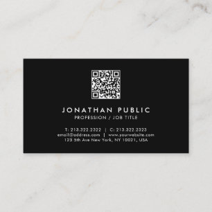 Modern enkel Professionell QR-kod, svart och vit Visitkort