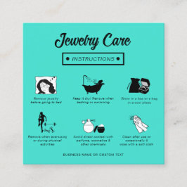 Modern enkel Professionell - Teal Jewelry Care Gui Fyrkantigt Visitkort