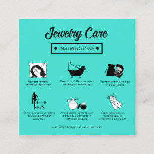 Modern enkel Professionell - Teal Jewelry Care Gui Fyrkantigt Visitkort
