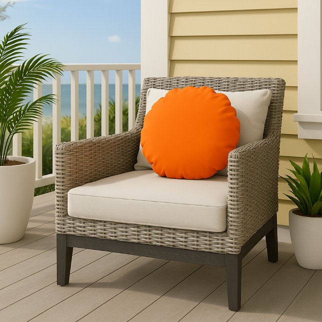 Modern Enkel Pumpa Orange Rund Kudd Kudde (Skapare uppladdad)