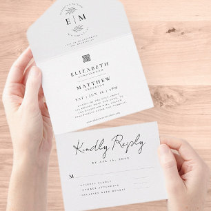 Modern enkel QR-kod för Chic i Bröllop Elegant