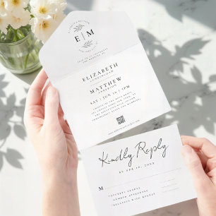 Modern enkel QR-kod för Chic i Bröllop Elegant