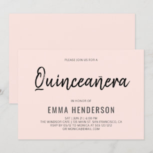Modern enkel Quinceanera Birthday Inbjudningar