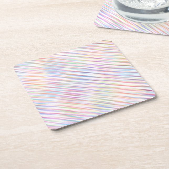 Modern enkel regnbågsförbindelse rand Mönster Underlägg Papper Kvadrat (Vinklad)